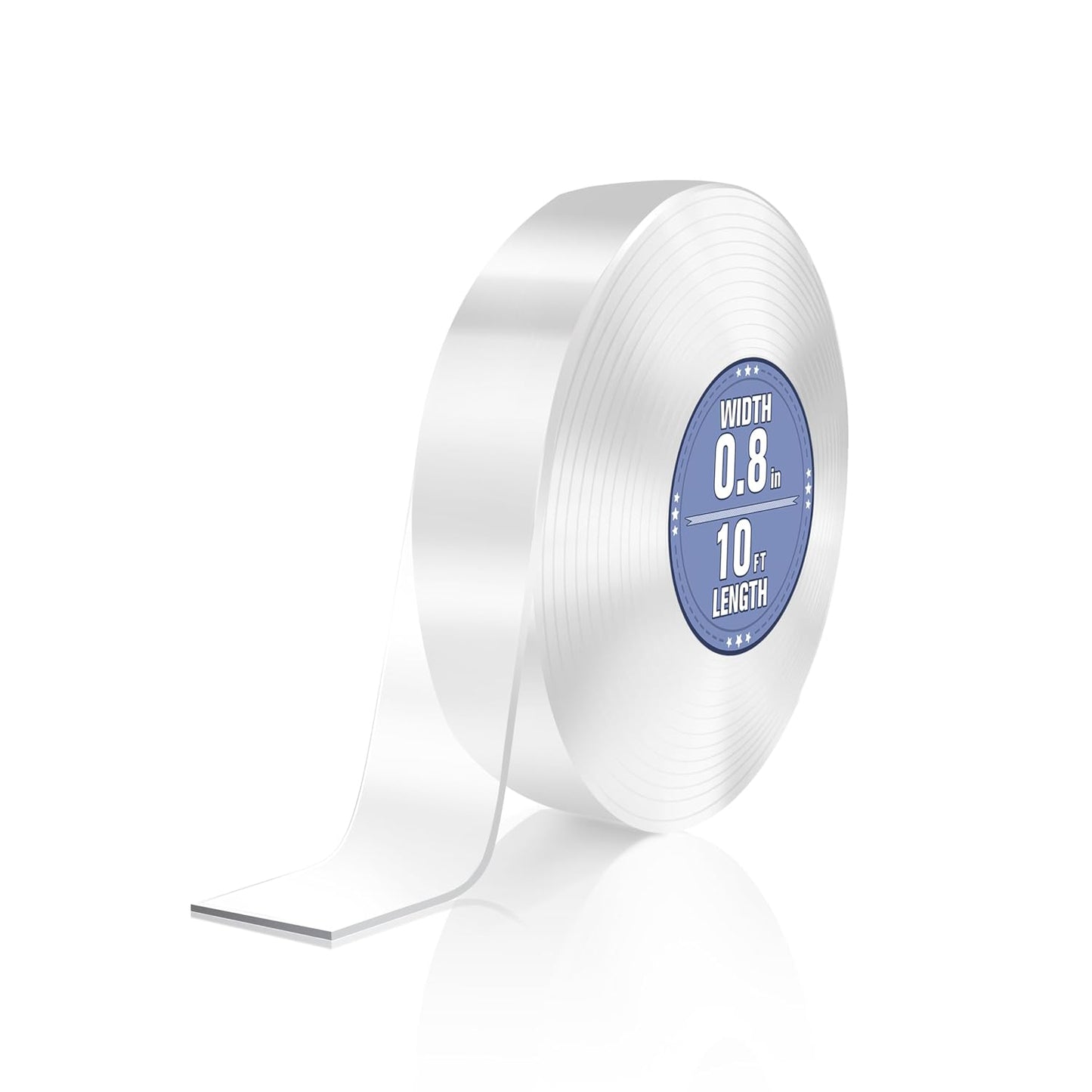 Double Sided Tape Heavy Duty, Clear Nano Tape, 0.8'' x 120'' Two Sided Mounting Adhesive for Walls Posters Carpet, Removable Space Gel Strip, 1/24" Thick