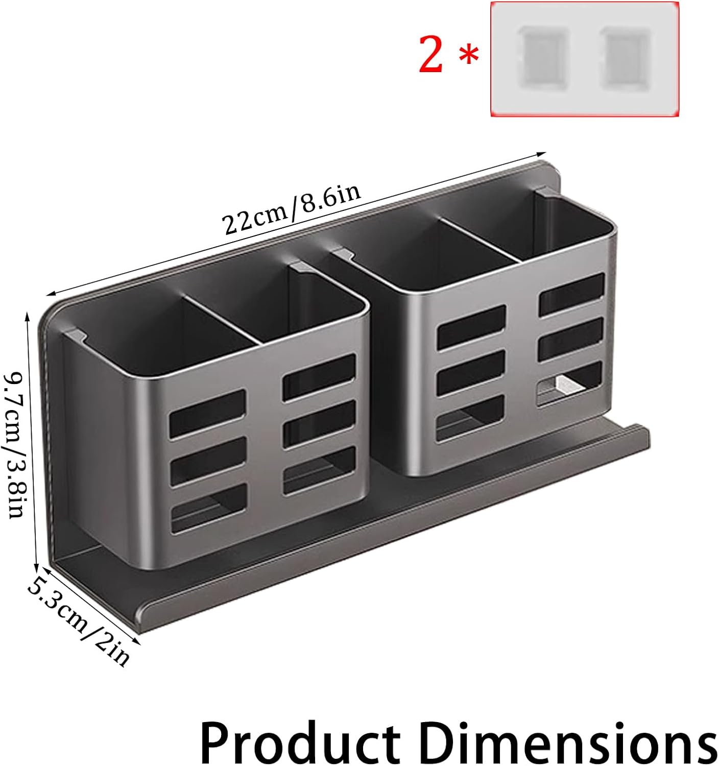 Aluminum Toothbrush Holder， Wall-Mounted，Bathroom Rack，4 Slot，Black | Bracket Shower Toothbrush Razor Holder Suitable for Toothbrush, Toothpaste, Razor and Comb etc Bathroom Storage