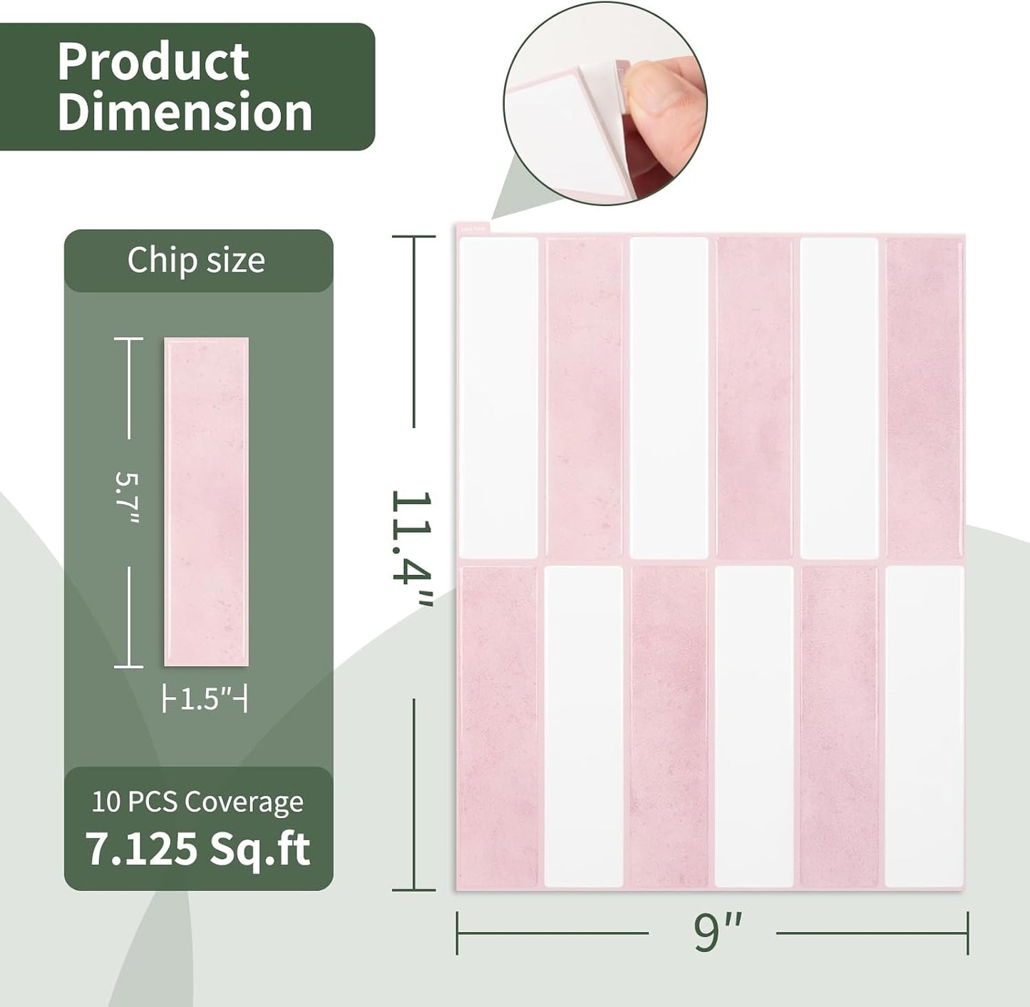LONGKING 10-Sheet Thickened Peel and Stick Subway Tile Backsplash for Kitchen, Vertical Strip Design, Marble Tile, Waterproof Wall Sticker for Kitchen & Bathroom, Beige&White