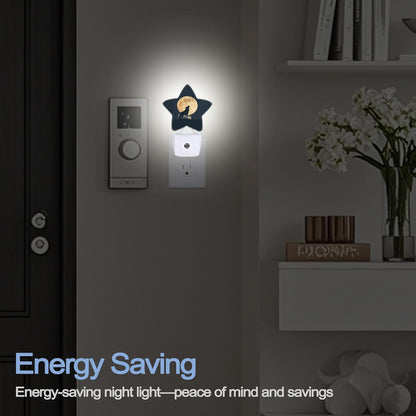 Lavender Butterfly Nightlight,Summer Flowers Star Night Lights Plug into Wall Decorations for Bedroom Bathroom,Dusk to Dawn Sensor Kitchen Hallway Stairs Energy Efficient Desk Lamp