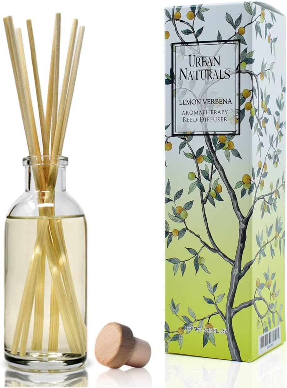 Urban Naturals Smoked Vanilla Reed Diffuser Set with Vanilla Bean, Sandalwood & Leather | Made in the USA - Colors A