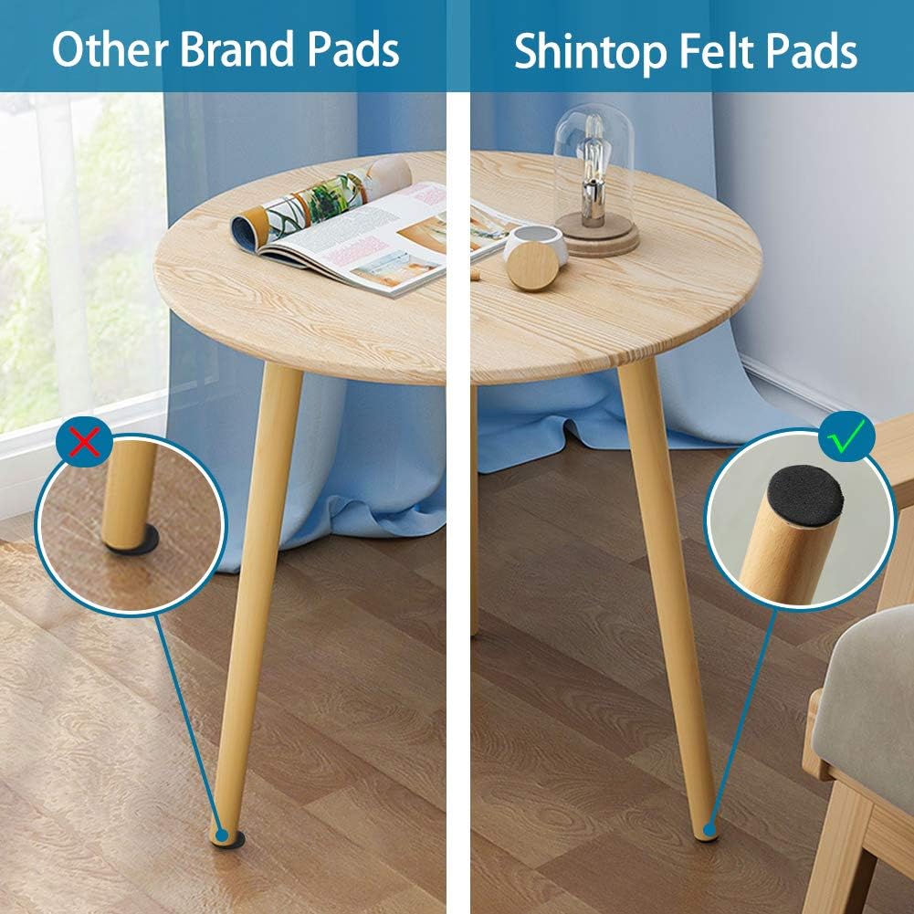 Felt Pads,50 Pieces Furniture Pads Self Adhesive Round Furniture Feet Protectors for Hardwood & Laminate Flooring(Black)