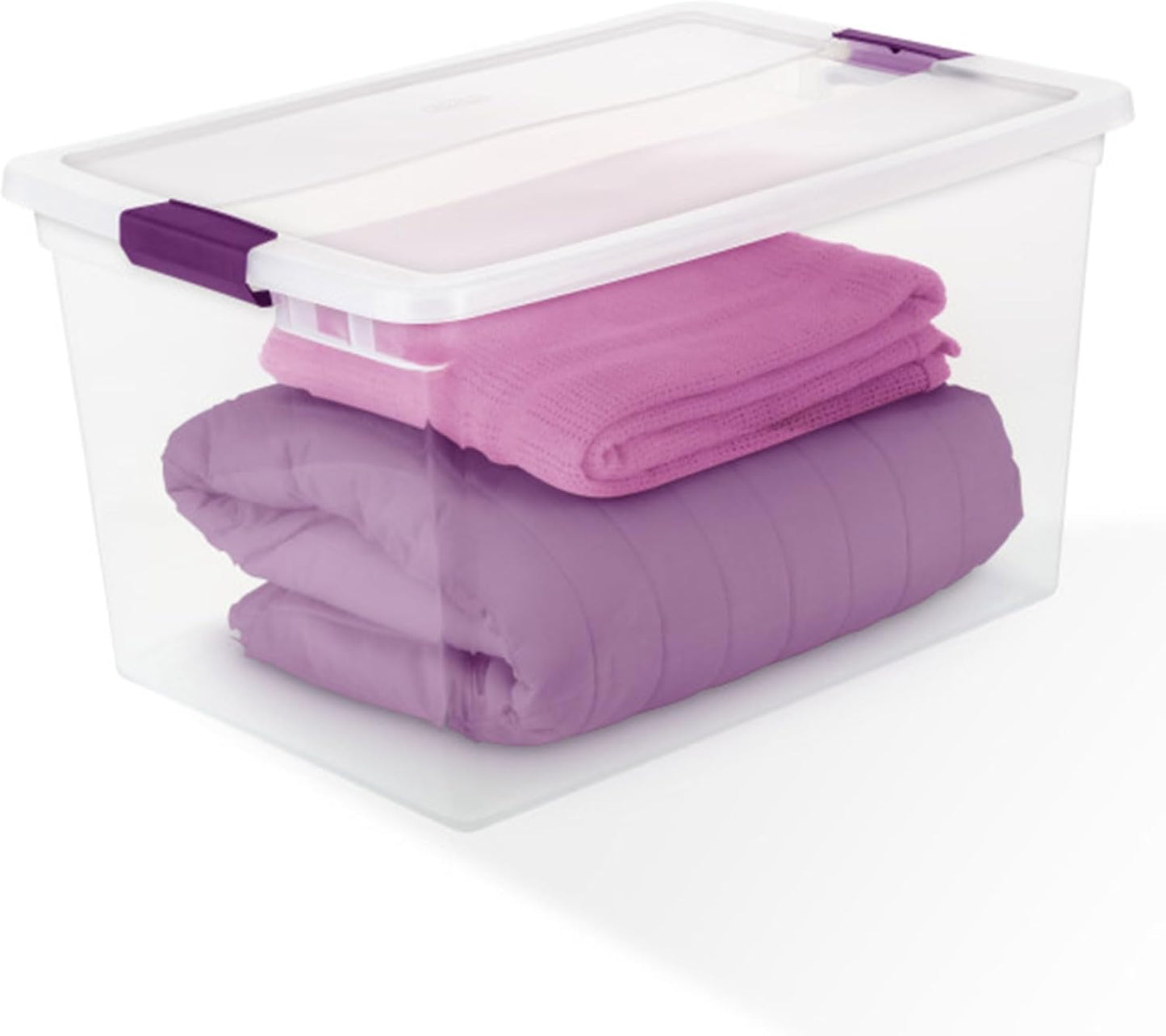 Sterilite 8-Pack 60 Quart ClearView Latch Box, Wheeled Underbed Organizer Bins with Latching Lids - Clear Plastic Organization Containers for Closet, Bedroom, Shelving Units and Everyday Home Storage