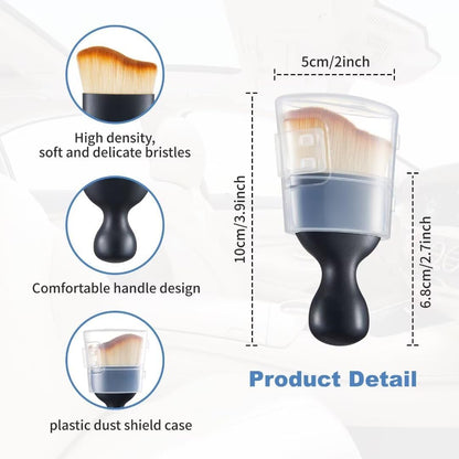Car Interior and Exterior Soft bristles Detail dust Brush Interior dusting Brush Dashboard Cleaning Brush Home Office dusting Tools+ Double-Sided Suede Cleaning Towel+ Cleaning Cream