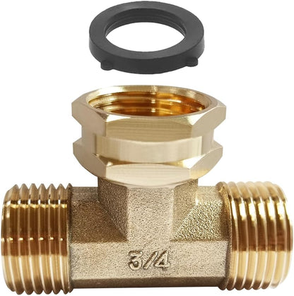 Joywayus 2PCS Brass 3/4" GHT Garden Hose Splitter Body Backyard 2 Way Y Shaped Swivel Connector Threaded Pipe Fitting Coupler Adapter with Washer