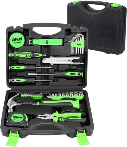 DNA MOTORING Red 46 PCs Home Tool Set Electonic Repair Precision Screwdriver Voltage Tester Hammer Plier DIY Kit (TOOLS-00011)