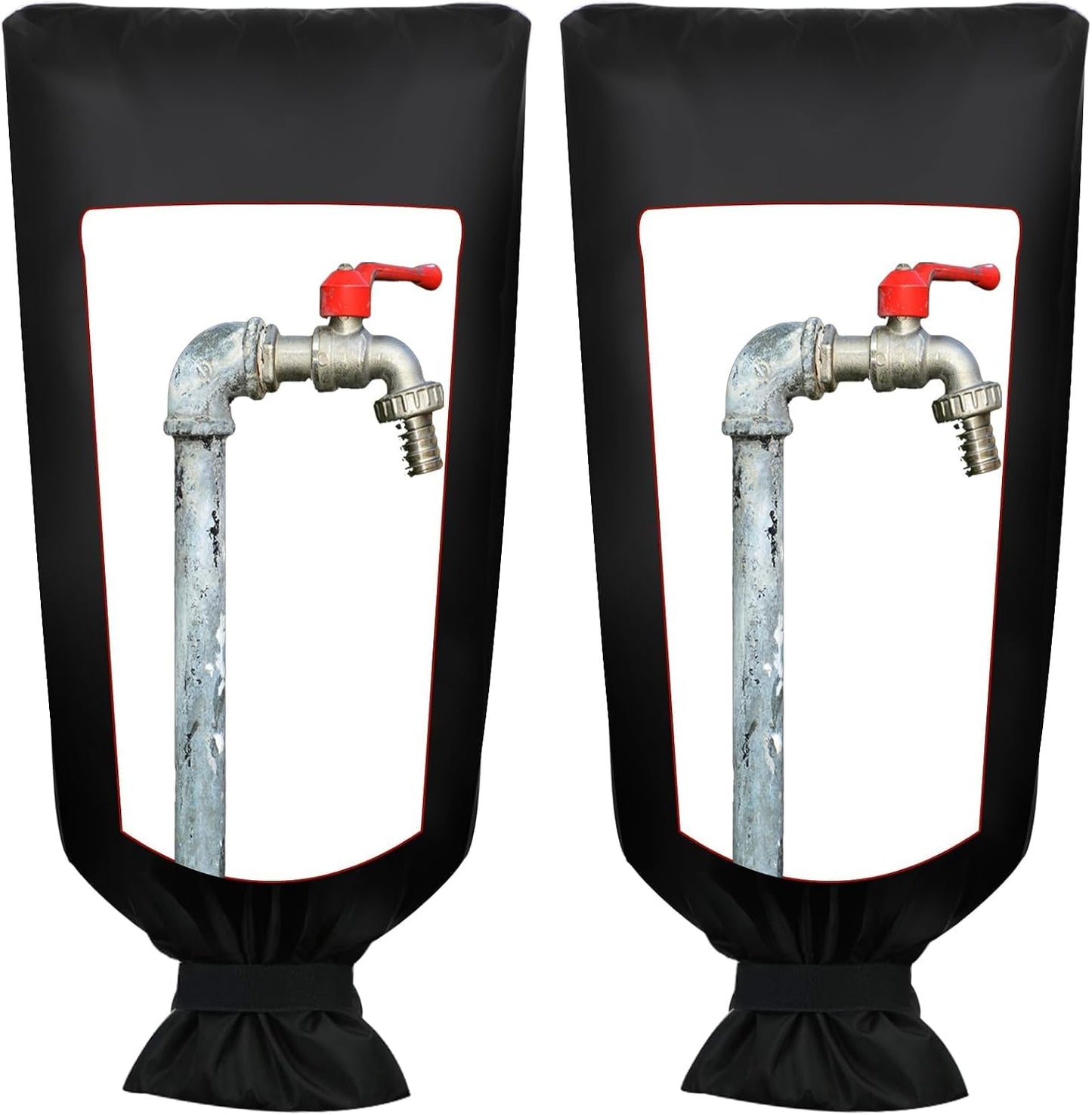 2 Pack Outdoor Faucet Cover for Winter,47" Lx21 W Large Hose Cover Socks Outside Garden Faucet Antifreeze for Freeze Protection Insulated Long Water Spigot Cover