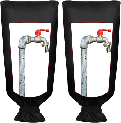2 Pack Outdoor Faucet Cover for Winter,47" Lx21 W Large Hose Cover Socks Outside Garden Faucet Antifreeze for Freeze Protection Insulated Long Water Spigot Cover