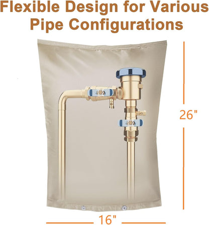 Backflow Preventer Insulation Cover,Pipe Insulation,Outdoor Pipe Covers For Winter Freeze Protection,Outdoor Faucet Covers For Winter Freeze Protection,Insulated Pipe Covers For Outside (30w*26h)