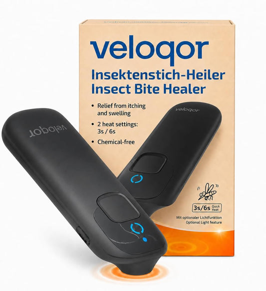 AT02 Bug Bite Itch Relief Tool, Chemical-Free Mosquito Bite Relief Device with Built-in Night Light, Dual-Mode Heat After Bite Itch Relief Pen for Insect Bites, Camping & Home Use (Black, AT02)
