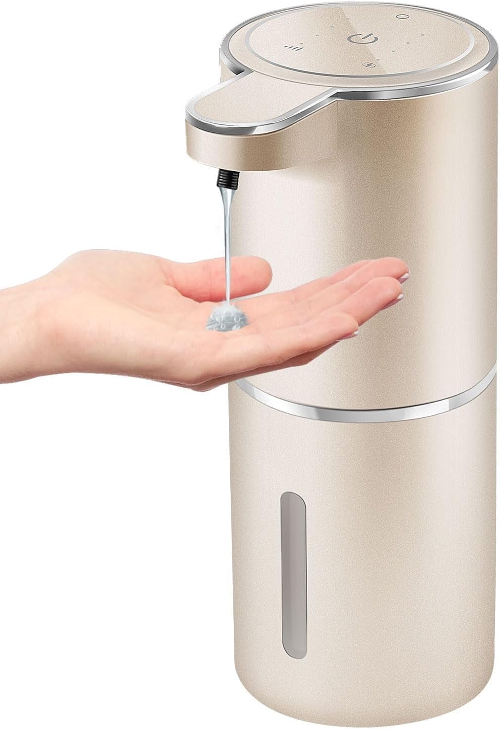 Automatic Soap Dispenser – Touchless Foaming Soap Dispenser 400ml USB Rechargeable Dispenser Electric Wall Mounted 4levels Adjustable Foam Soap Dispenser Pump for Bathroom Kitchen(Silver)