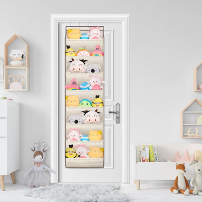SLEEPING LAMB Over The Door Shoe Organizer for Closet with Large Deep Pockets, Narrow Shoe Rack for Door Hanging Boots Storage, Black