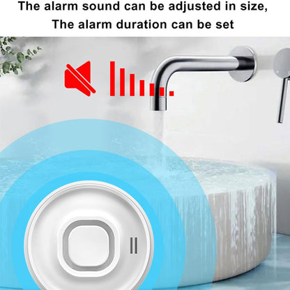 Fdit Water Leak Detector for Smart Home, Zigbee Water Sensor Alarm with App Alert, Bendable Probe Leak Alarm for Basement Bathroom Under Sink (White)