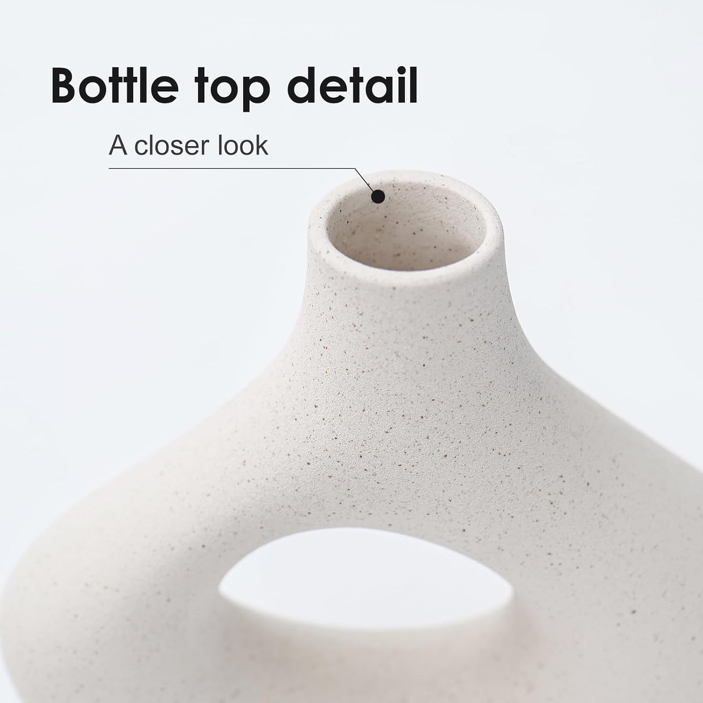 CEMABT Modern Nordic Boho Vase Set - Elegant Beige Matte Ceramic Vase for Living Room, Bookshelf, Mantel, Entryway Table & Console Decor | Home Decor Shelf Decorations Easter Gift