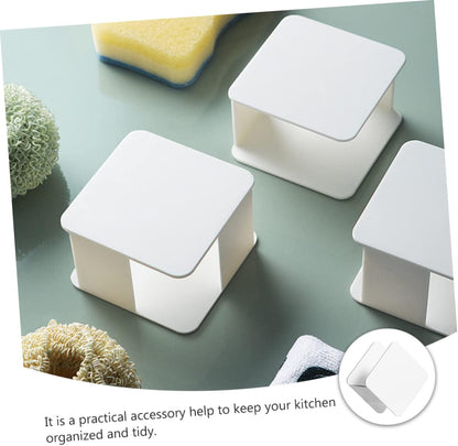 Luxshiny 2Pcs Sponge Holder Kitchen Sink Drain Rack Punch Wall Mounted Storage Organizer for Cleaning Cloths Sponges and Soap Quick Drying Design for Kitchen and Bathroom Use