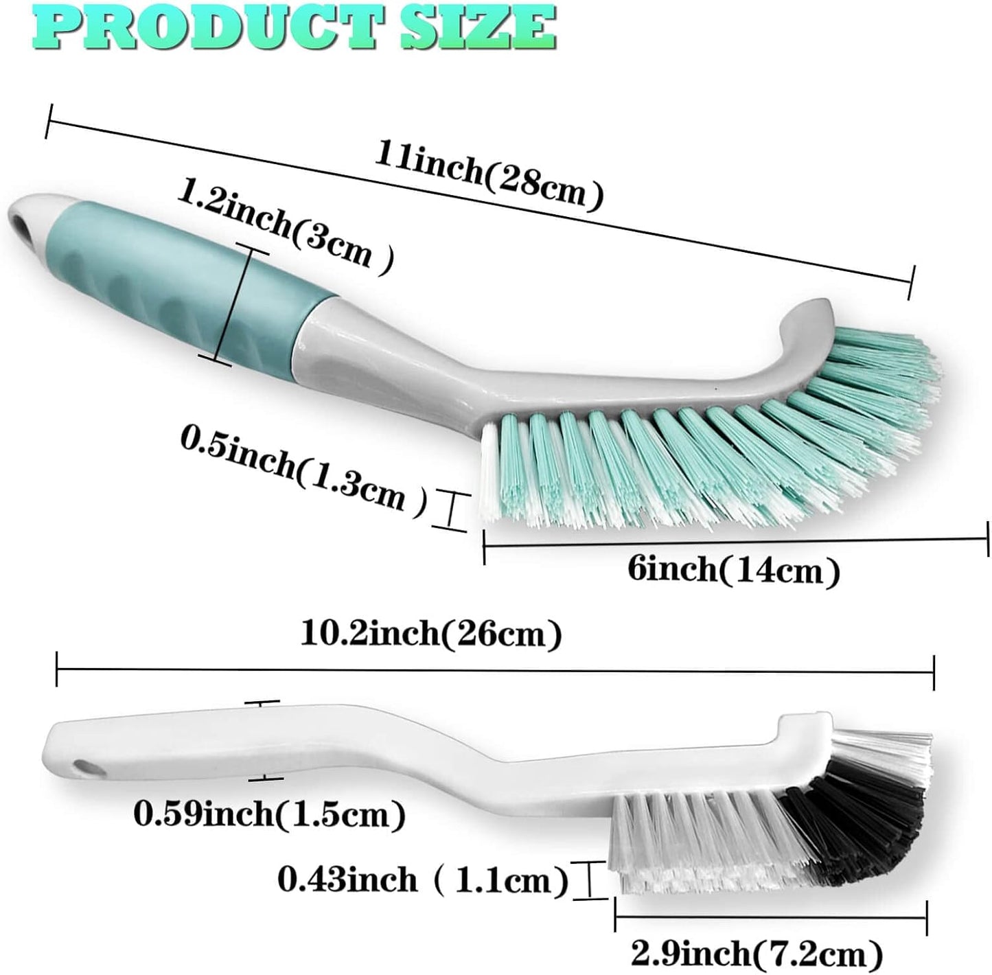 2Pcs Cleaning Brushes, Multi-Purpose Right Angle Brush Scrubbing Kitchen Coffeeroom Tearoom Deep Cleaning Edge Corner Crevices Grout Scrub Bottle Cup Jar Cans for Household Use.