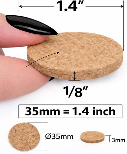 Felt Furniture Pads Corlevito 66 PCS (0.9") – Chair Leg Floor Protectors for Hardwood Floors, Strong Adhesive Anti Scratch Felt Pads for Furniture,Noise Reducing Furniture Pads (Brown)