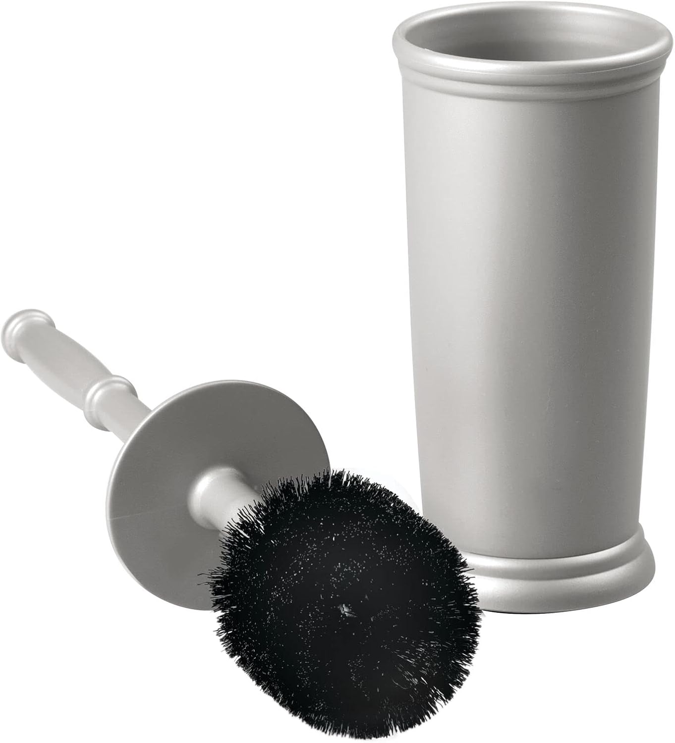 mDesign Metal Freestanding Slim Toilet Bowl Brush and Holder