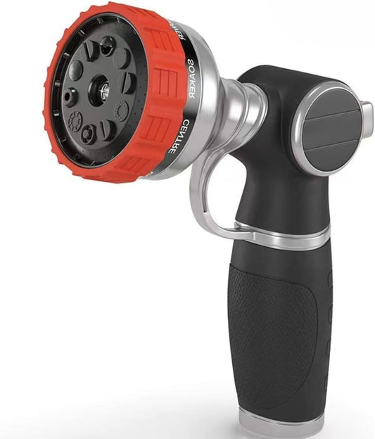 Hose Nozzle,Heavy Duty Metal Garden Hose Nozzles - 10 Spray Patterns Leak-Proof Hose Sprayer Nozzle with Thumb Control, High Pressure Water Hose Nozzle for Watering Plants, Car and Pet