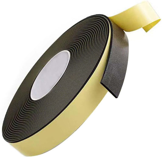 High Density Foam Tape Waterproof Sealing Strip, Single-Sided Adhesive EVA Self Adhesive Weather Strip for Insulating Door Frame, Window, Air Conditioner (0.6in X 32.8Ft,1/8 in Thick)