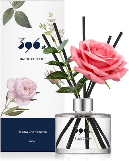 396 st. Rose Flower Reed Diffuser, Vanilla Lavender, 200ml(6.7oz) / Reed Diffuser Sets, Home Fragrance, Scented Oils, Home & Bathroom Décor