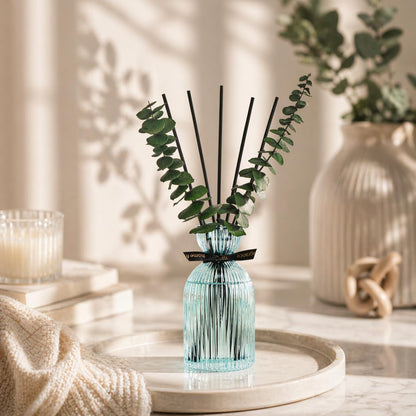 Airkeep Reed Diffuser Set 6.76 oz – Cherry Blossom Home Fragrance with Eucalyptus Sticks – Decorative Glass Bottle for Bathroom, Bedroom & Living Room Décor – Gift Ready