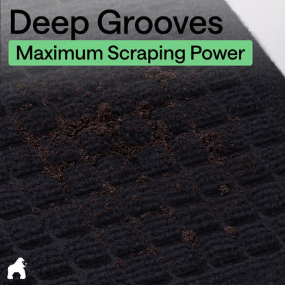 GORILLA GRIP® Ultra Absorbent Front Door Mat Outside Entrance, Traps Dirt and Moisture, HydroABSORB Indoor Outdoor Doormat Holds Up to 1.7 Cups Water, Stain and Fade Resistant Welcome Mat, 29x17 Black