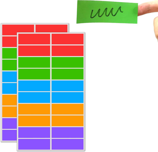 500 Pack Colored Label Stickers (3" x 1") - 5 Colors Rectangle Labels for Color Coding, Organization, Office, Classroom, Inventory, Writable Self-Adhesive