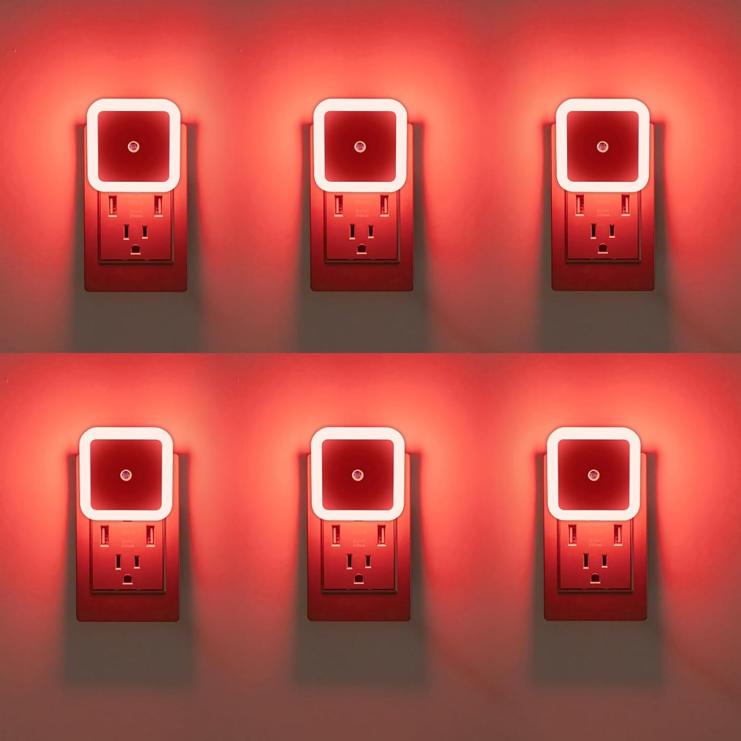 6 Pack Blue LED Night Light Plug in, Dusk to Dawn Sensor Automatic On and Off, Energy Efficient, Soft Glow Kids, Nursery, Bedroom, Bathroom, Hallway, Stairs, Kitchen