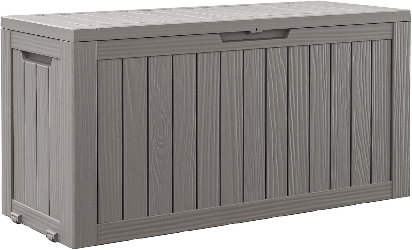 Outdoor Storage Box, 31 Gallon Resin Deck Boxes Outdoor Waterproof For Patio Furniture, Garden Tools, Pool Supplies, Lockable And UV Resistant (Rattan Gray)