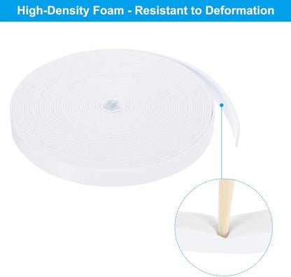 PATIKIL Weather Stripping Door Seal Strip, 3/8 Inch x 1/4 Inch x 32 Ft Self Adhesive Soundproof High Density Foam Tape Insulation for Door Window Air Conditioning, White - Colors B