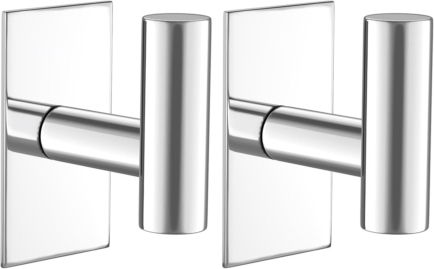 VAEHOLD Wall Towel Hooks, Heavy Duty Sticky Holder Waterproof Towel Hooks for Hanging Coat, Clothes, Closet Hook Wall Mount for Kitchen (Silver, 4 Pack)