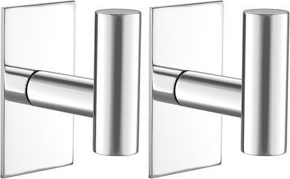 VAEHOLD Wall Towel Hooks, Heavy Duty Sticky Holder Waterproof Towel Hooks for Hanging Coat, Clothes, Closet Hook Wall Mount for Kitchen (Silver, 4 Pack)