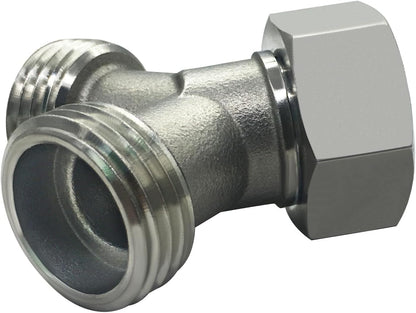 beduan Stainless Steel Garden Hose Splitter 2 Way Y Connector Heavy Duty for Outdoor Garden Faucet Hose Bib