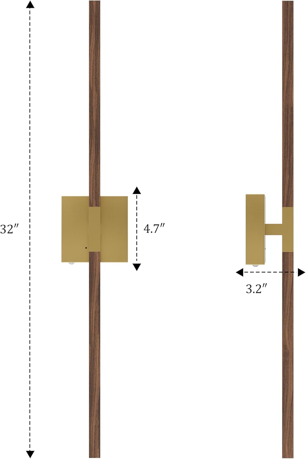 8000mAh Battery Operated Wall Sconce with Remote Control, 3000K-6000K Dimmable Black Wireless Rechargeable Wall Sconces Set of Two with Timer Function for Living Room, Bedroom, Stairwell, TV 24 Inch