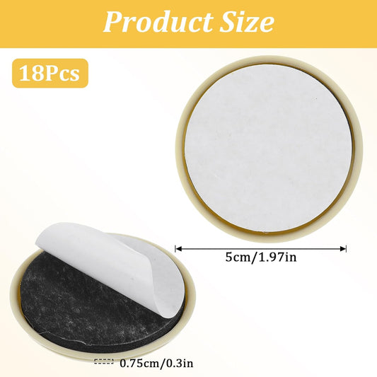 18 Pcs Furniture Sliders for Tile Floors,Moving Men, Reusable Furniture Glides for Hardwood Floors- Quickly and Easily Move Any Item, Round
