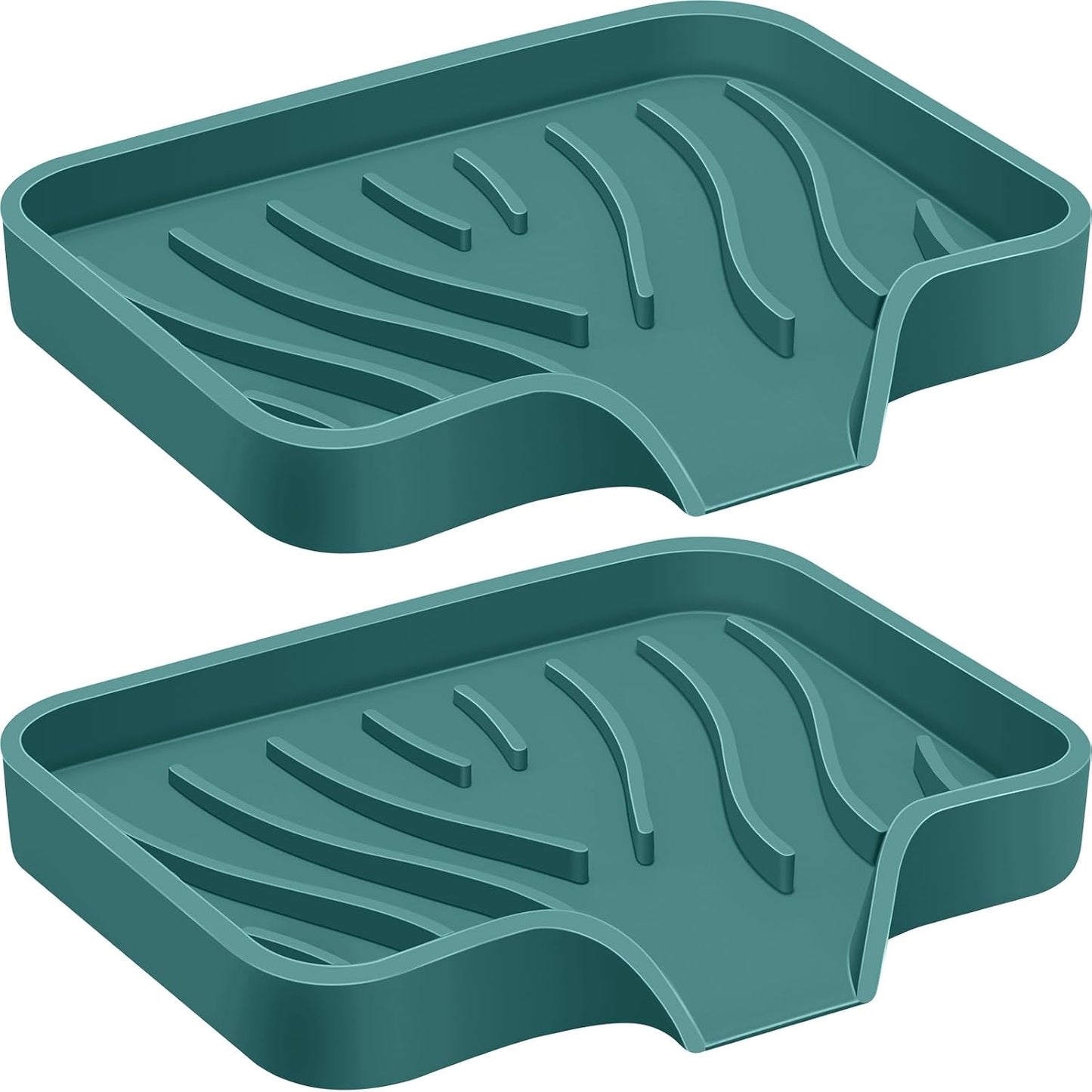 2PCS Self Draining Soap Holder,Spofit Silicone Soap Dish, Suitable for for Kitchen, Bathroom, Shower, Bath Tub,Soap Container (White)
