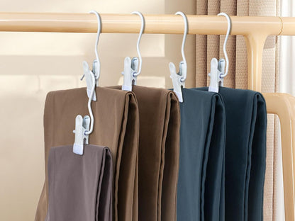 Hangers Clips,Stainless Hooks for Closet Hooks,Heavy Duty Clothespins Laundry Hanging Hooks,Travel Portable Clothes,Boot Tall Towel Hats Socks Pants and Bras (10, Matte Black)