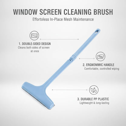 Home Window Care: Double-Sided Screen Cleaning Brush for in-Frame Mesh Maintenance, Durable PP Tool (1 Piece)