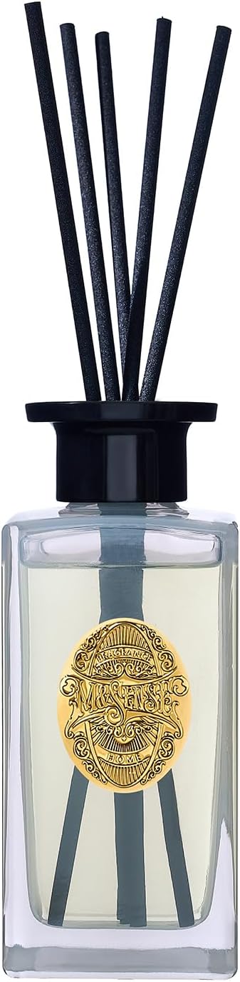 M&SENSE 6.3 oz Large Reed Diffuser Set | Lime+Basil Scent Oil Diffuser with Sticks | Hotel Collection Non-Toxic Home Fragrance |for Bedroom Bathroom Living Room - Colors A