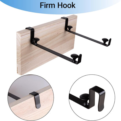 Large Trash Bag Holder for Kitchen Cabinets Doors, Under Sink Plastic Bag Hooks, Stainless Steel Garbage Bag Holder, Kitchen Trash Waste Cans (Black)