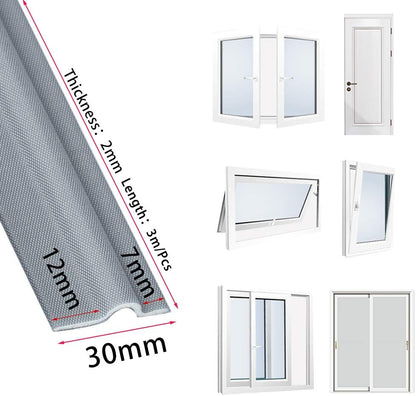 26 Feet Window Draft Stopper Foam Seal Strip Self Adhesive, Window Insulation and Door Side Weather Stripping Soundproof, Door Bottom Sweep Noise Gap Blocker (White)