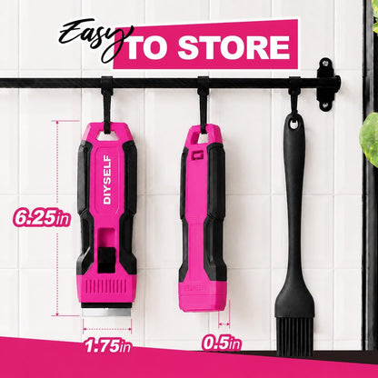 DIYSELF 2 Pack Razor Blade Scraper with 30 PCS Blades, Razor Scraper Tool for Glass Cooktop & Window, Glass Scraper for Stove Top, Oven, Sticker & Glue, Non-Slip Grip Paint Scraper, Easy Blade Change