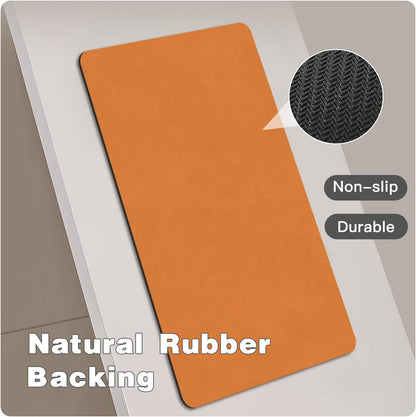 TYUU Bath Mat, Bathroom Rugs Non Slip Washable Thin Absorbent Quick Dry Bath Mat Fits Under Door Bathroom Floor Mat Perfect for Bath, Shower, or Sink 16"x24" Dark Grey