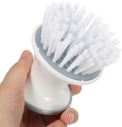 Cabilock 2pcs Kitchen Cleaning Brush Round Head, Small Dish Scrub Brush for Sink, Pot and Pan Scrubbing, Sturdy Plastic Bristles Multifunctional Scrubber for Home Use