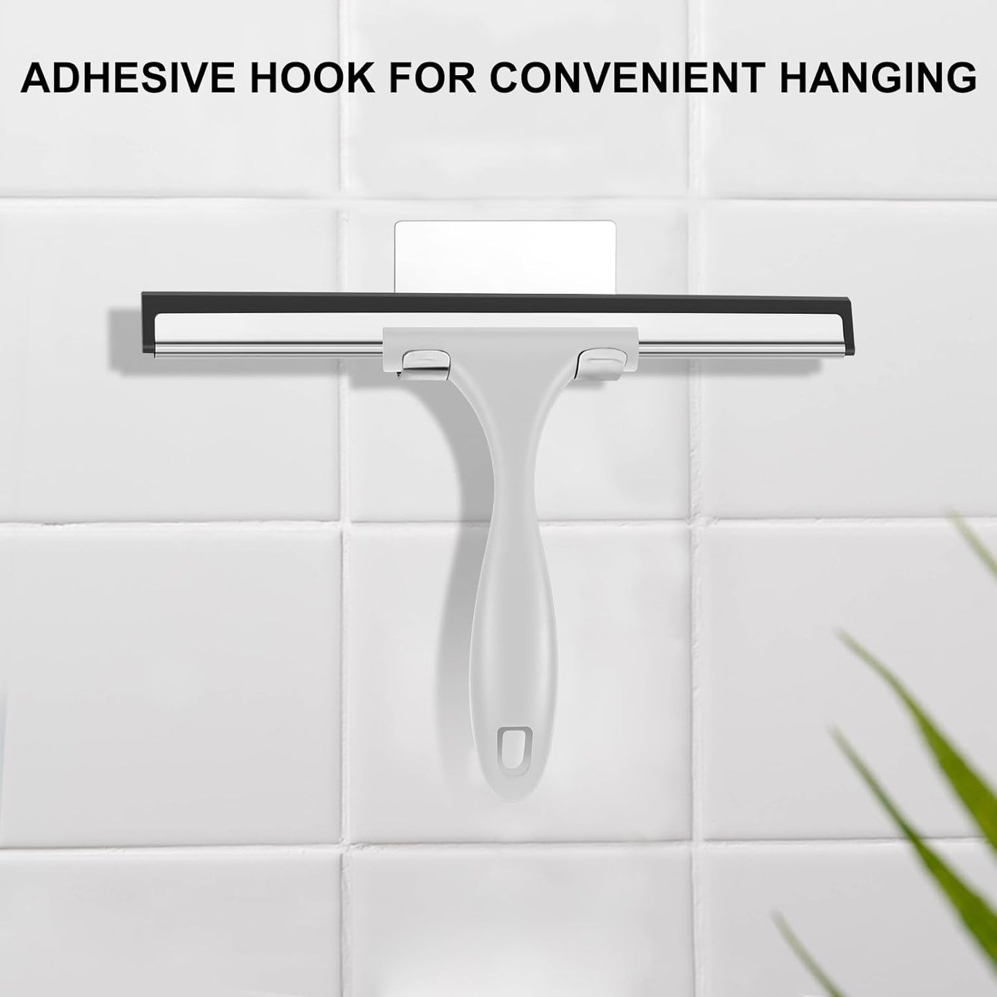 SetSail Squeegee for Shower Glass Door Stainless Steel Shower Squeegee for Glass Doors All-Purpose Window Squeegee for Tile Shower Walls, Sink, Mirror, Bathroom, Car Window Cleaning 10 Inches