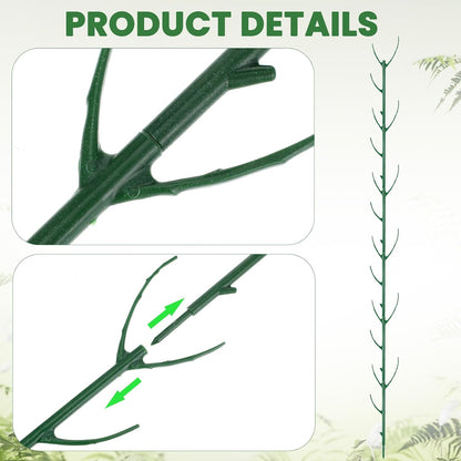 5 Pack Monstera Plants Support Stackable Plant Support Stakes Pothos Climber Supports Vine Plant Sticks Stakes with Plants Clips Ties for Indoor Outdoor Vine Orchid Perfect Moss Pole Replacement