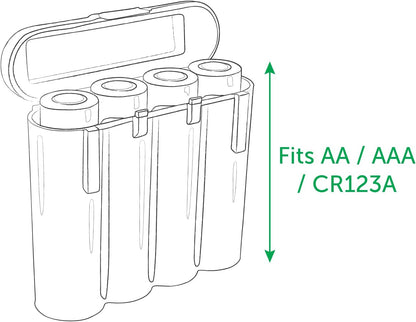 3 Pack AA / AAA / CR123A Green Battery Holder Storage Cases