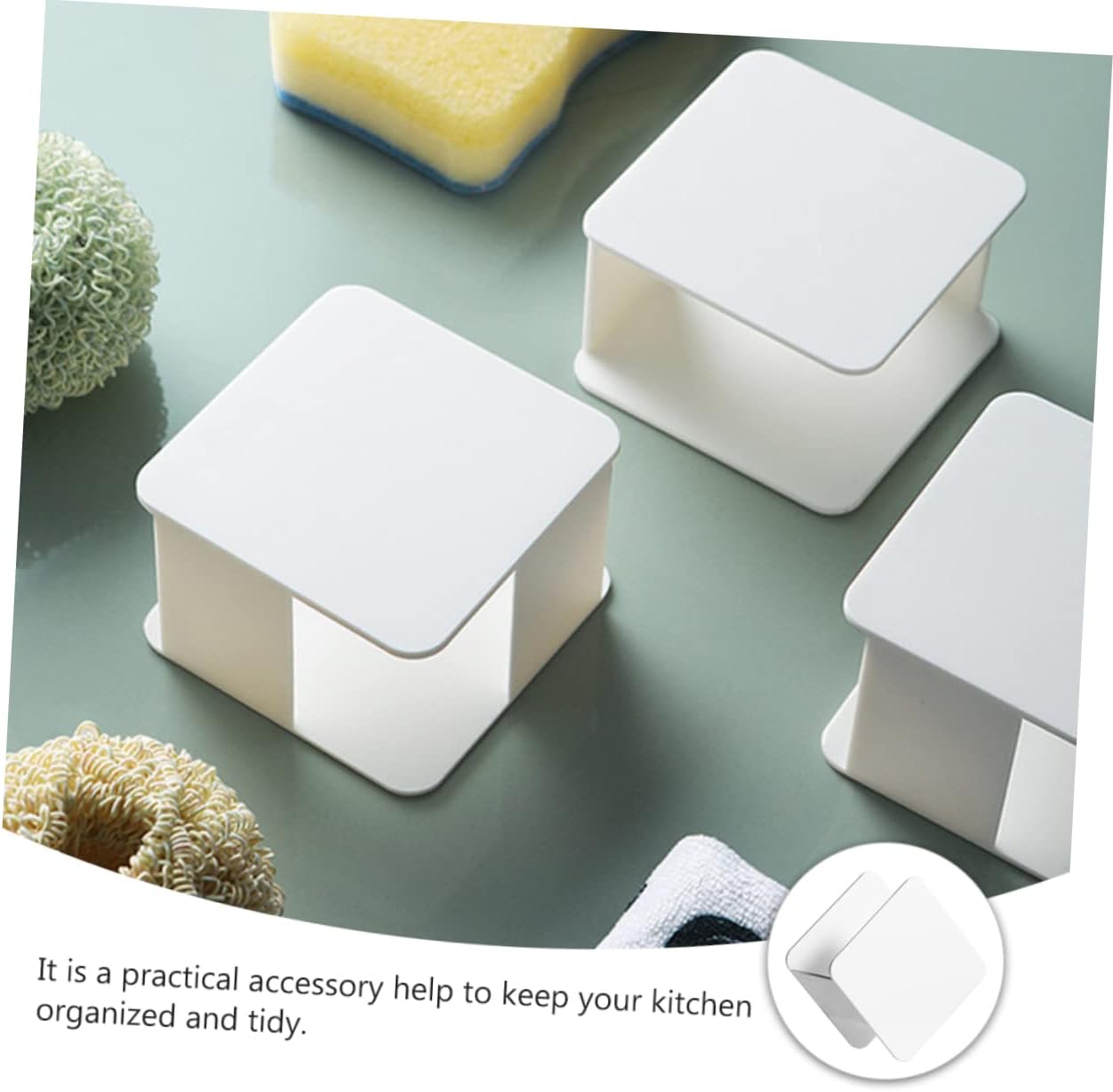 PRETYZOOM 2pcs Punch Wall-mounted Sponge Holder Kitchen Sink Storage Rack for Cleaning Cloths and Soap Draining Design for Organized Kitchen and Bathroom Use