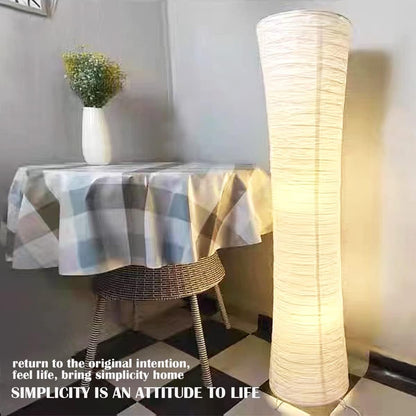 FERCAISH Paper Floor Lamp Shade, Foldable and Minimalist Style Rice Paper Lamps Classic Modern Paper Floor Light Bulb Cage Guard for Living Room Bedroom Décor